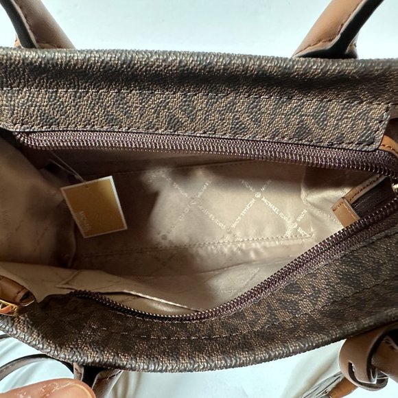 Michael Kors Mirella Small Shopper Tote Shoulder Bag MK Brown - Picture 7 of 12